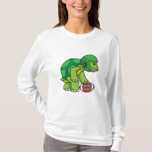 T-shirt Tortue en sport avec football et casque