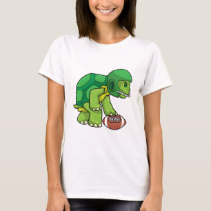 T-shirt Tortue en sport avec football et casque