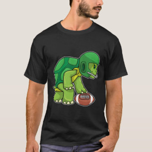 T-shirt Tortue en sport avec football et casque