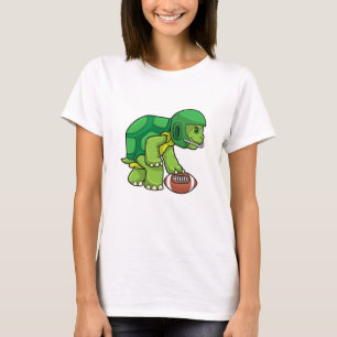 T-shirt Tortue en sport avec football et casque