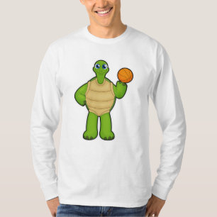 T-shirt Tortue en tant que joueur de basket-ball avec bask