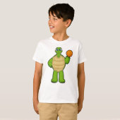 T-shirt Tortue en tant que joueur de basket-ball avec bask (Devant entier)