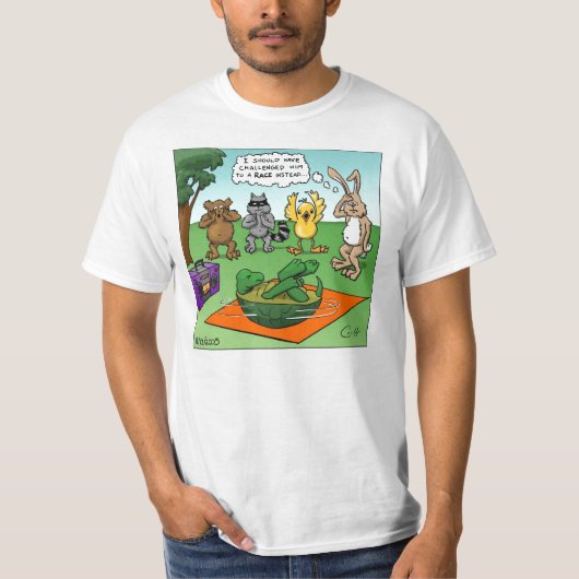 T-shirt Tortue et les lièvres Revisted (Devant)