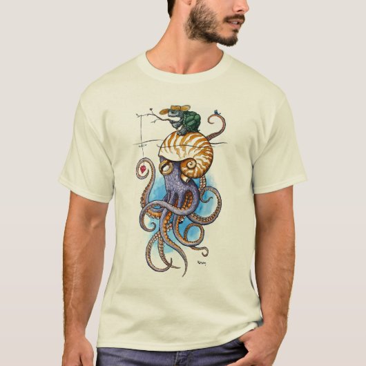 T-shirt Tortue et poulpe (Devant)