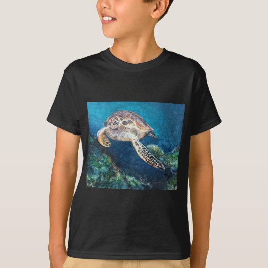 T-shirt Tortue et un récif coralien (Devant)