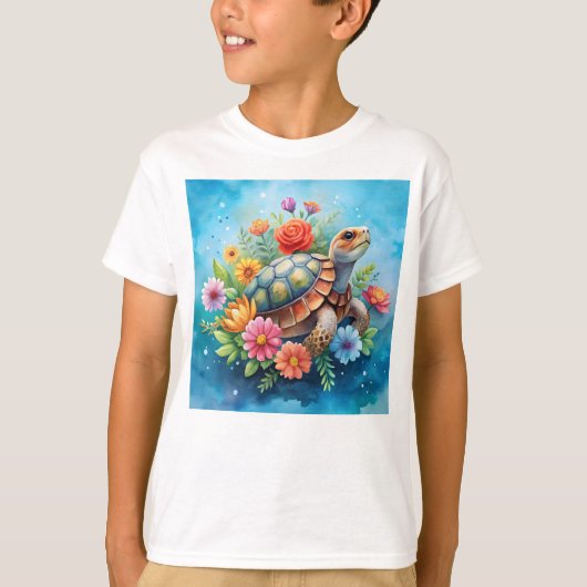 T-shirt Tortue florale (Devant)