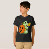 T-shirt Tortue Halloween Citrouille Lollypop (Devant entier)