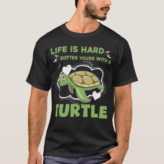 T-shirt Tortue - La Vie Est Plus Douce Avec Tortue (Devant)