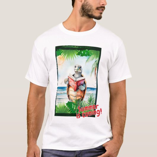 T-shirt Tortue "L'été arrive !" (Devant)