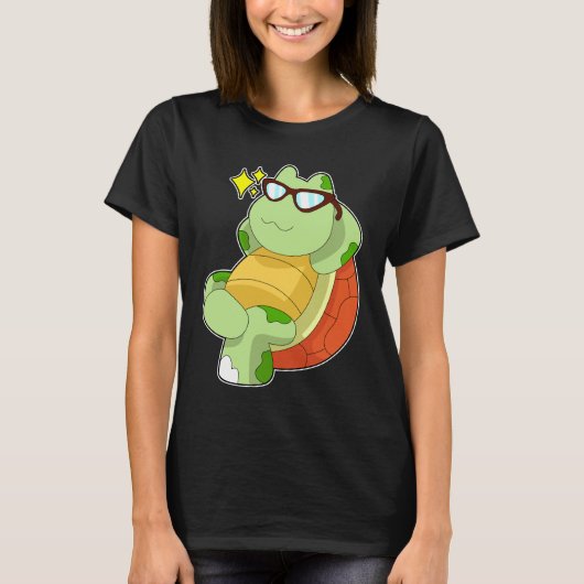 T-shirt Tortue lunettes de soleil (Devant)