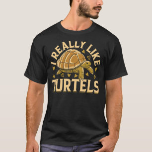 T-shirt Tortue Mignonne Amateur De Tortue Mer - J'Aime Vra
