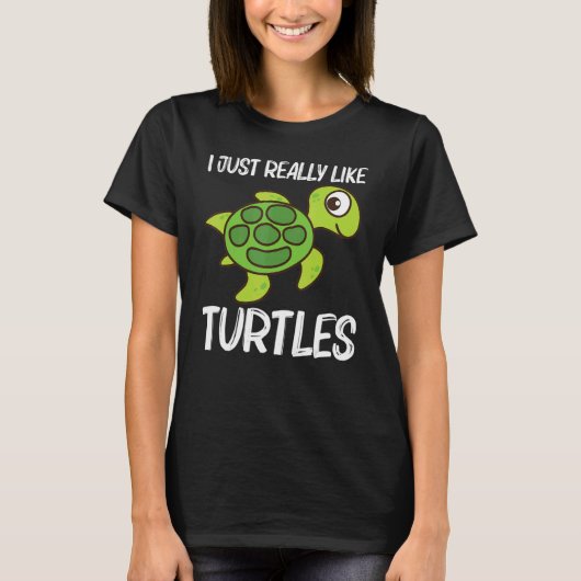 T-shirt Tortue mignonne Hommes Femme Tortue de mer Reptile (Devant)