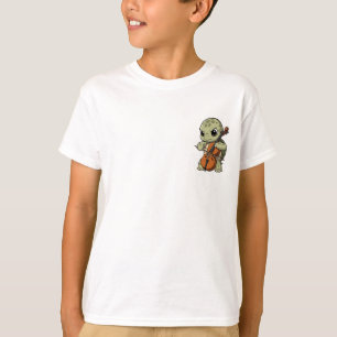 T-shirt Tortue Musicienne Jouant du Violoncelle Enfants