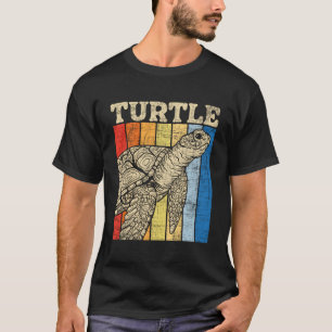 T-shirt Tortue - Retro Vintage Océan Animaux de la Mer Fau