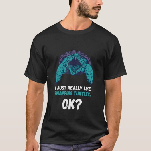 T-shirt Tortue Snapping J'Aime Vraiment Aligator Snappi (Devant)