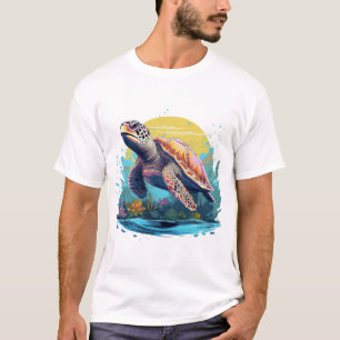 T-shirt Tortue sous-marine sereine