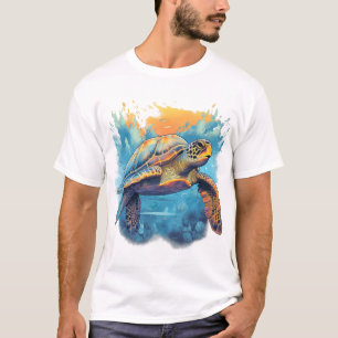 T-shirt Tortue sous-marine sereine