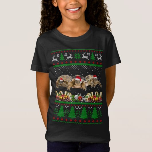 T-Shirt Tortue Sulcata africaine laide pull de Noël (Devant)