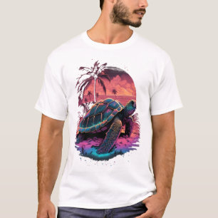 T-shirt Tortue Tortues de mer hawaïennes Plage d'Hawaï Cou