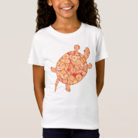Tortue tourbée fractale - nuances de mandarine ora
