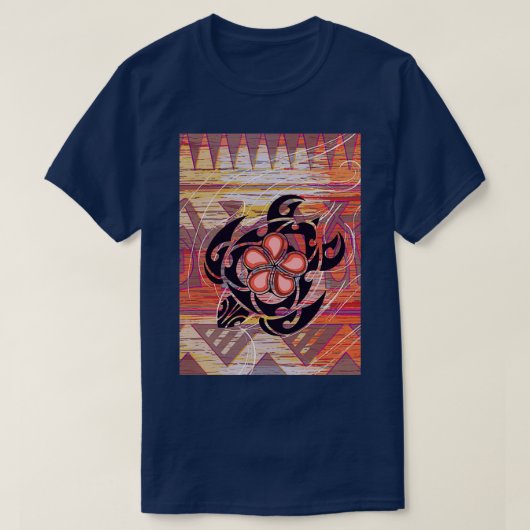T-shirt Tortue tribale hawaïenne samoane polynésienne (Design devant)