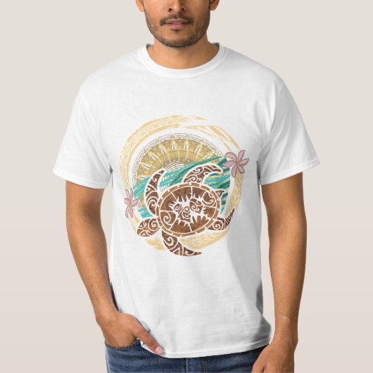 T-shirt Tortue tribale samoane (Devant)