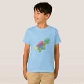 T-shirt Tortue volante avec un Jetpack rouge (Devant entier)