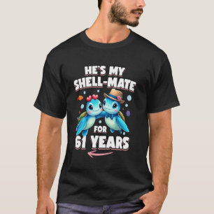 T-shirt Tortues 61 Ans Couple Anniversaire de Mariage Il e