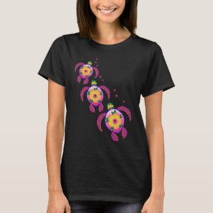 T-shirt Tortues de Honu hawaïennes tropicales