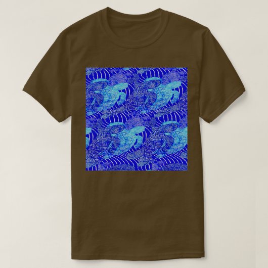 T-shirt tortues de mer bleu (Design devant)