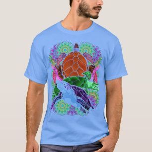 T-shirt Tortues polynésiennes de tatouage Hawaiian Mandala