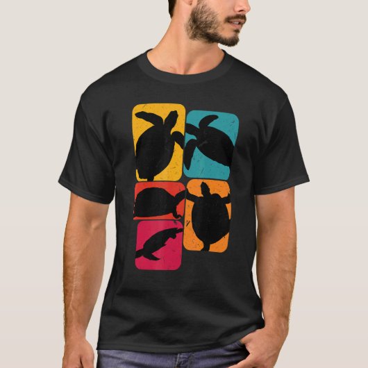T-shirt Tortues Retro Design (Devant)