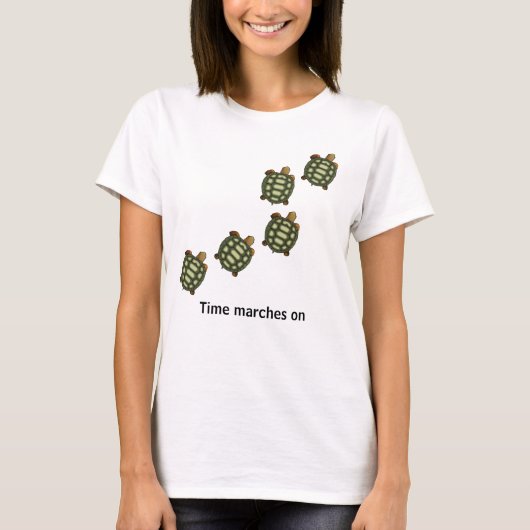 T-shirt Tortues vertes avec des marques de temps modifiabl (Devant)