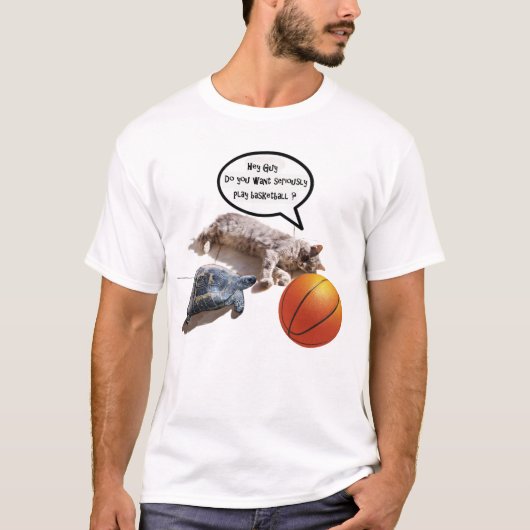 T-SHIRT TORTURE DE CHAT ET BASKETBALL (Devant)