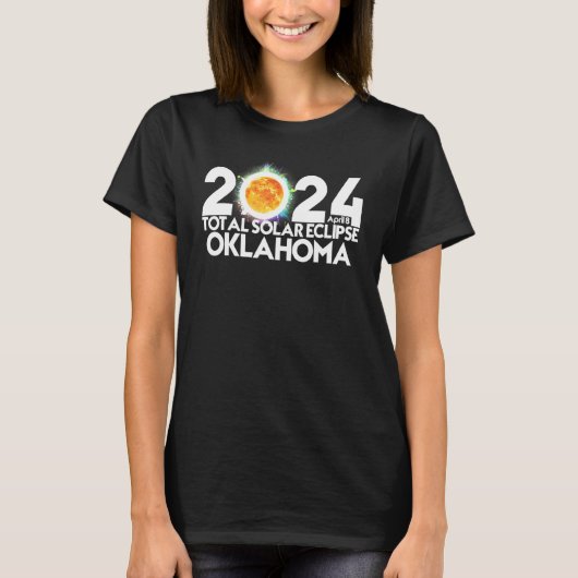 T-shirt Total de l'éclipse solaire Oklahoma Totalité 2024 (Devant)