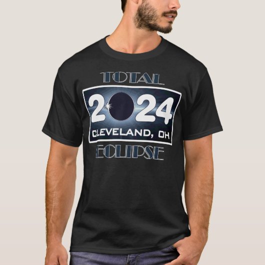 T-shirt Total Eclipse Cleveland Ohio 2024 Parcours de la T (Devant)