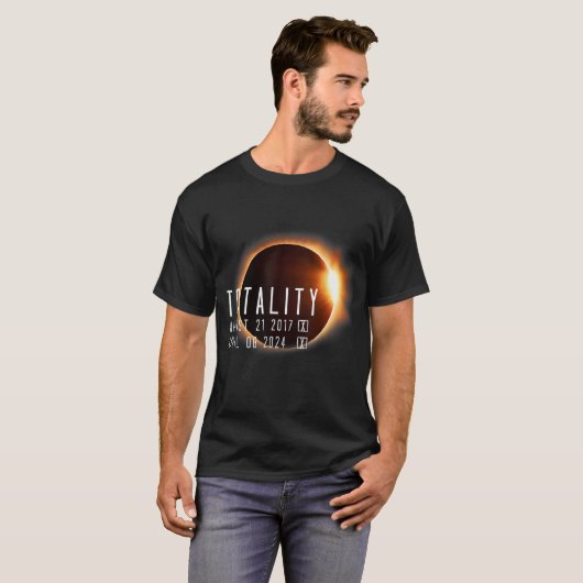 T-shirt Total Éclipse Solaire 2024 2017 Totalité Deux Fois (Devant entier)