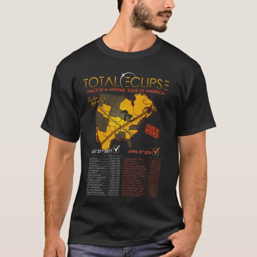 T-shirt Total Éclipse Solaire 2024 Deux Fois Dans Une Vie  (Devant)