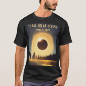 T-shirt Total éclipse solaire 8 avril 2024 paysage (Devant)