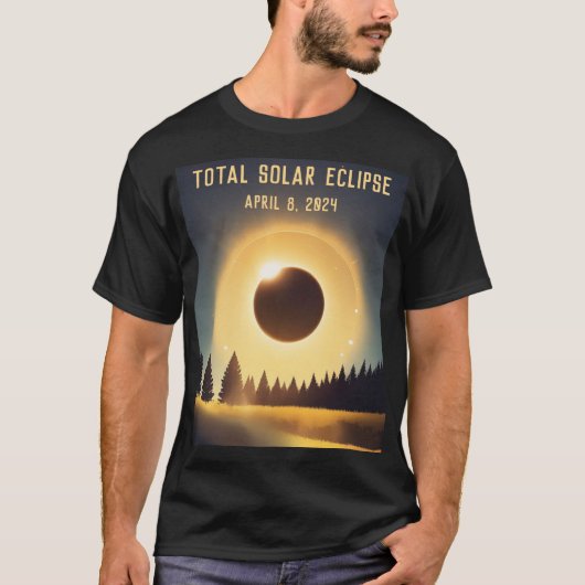 T-shirt Total éclipse solaire 8 avril 2024 paysage (Devant)