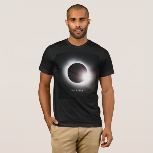 T-shirt Total éclipse solaire 8 avril 2024 soleil de lune (Devant entier)