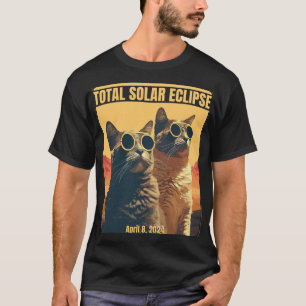 T-shirt Total Éclipse Solaire 8 avril Éclipse Chats