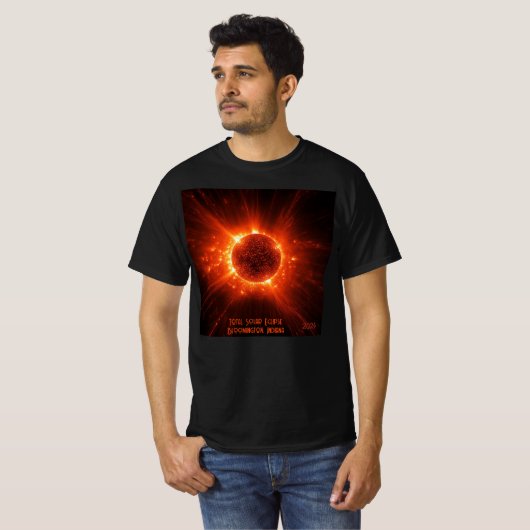 T-shirt Total Éclipse Solaire Ajouter un texte et une date (Devant entier)