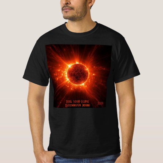 T-shirt Total Éclipse Solaire Ajouter un texte et une date (Devant)