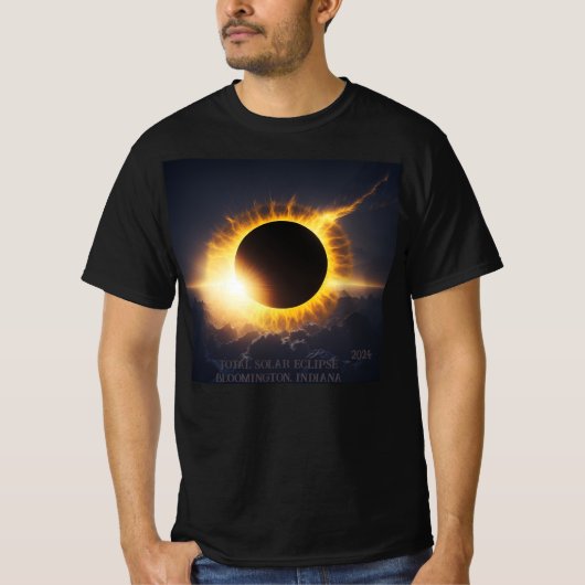 T-shirt Total Éclipse Solaire Ajouter un texte et une date (Devant)