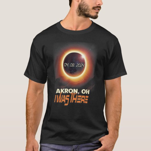 T-shirt Total Éclipse Solaire Akron Ohio OH (Devant)