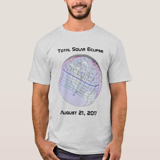 T-shirt Total Solaire Eclipse 2017 Global Path (Devant)
