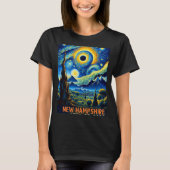 T-shirt Total Solaire Eclipse 2024 New Hampshire Starry Ni (Devant)