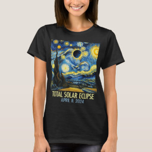 T-shirt Total Solaire Eclipse 2024 Nuit étoilée Totalité V