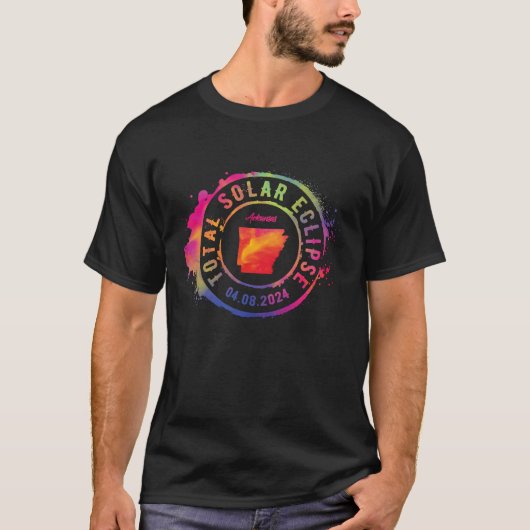 T-shirt Total Solaire Eclipse 2024 USA Arkansas Totalité C (Devant)